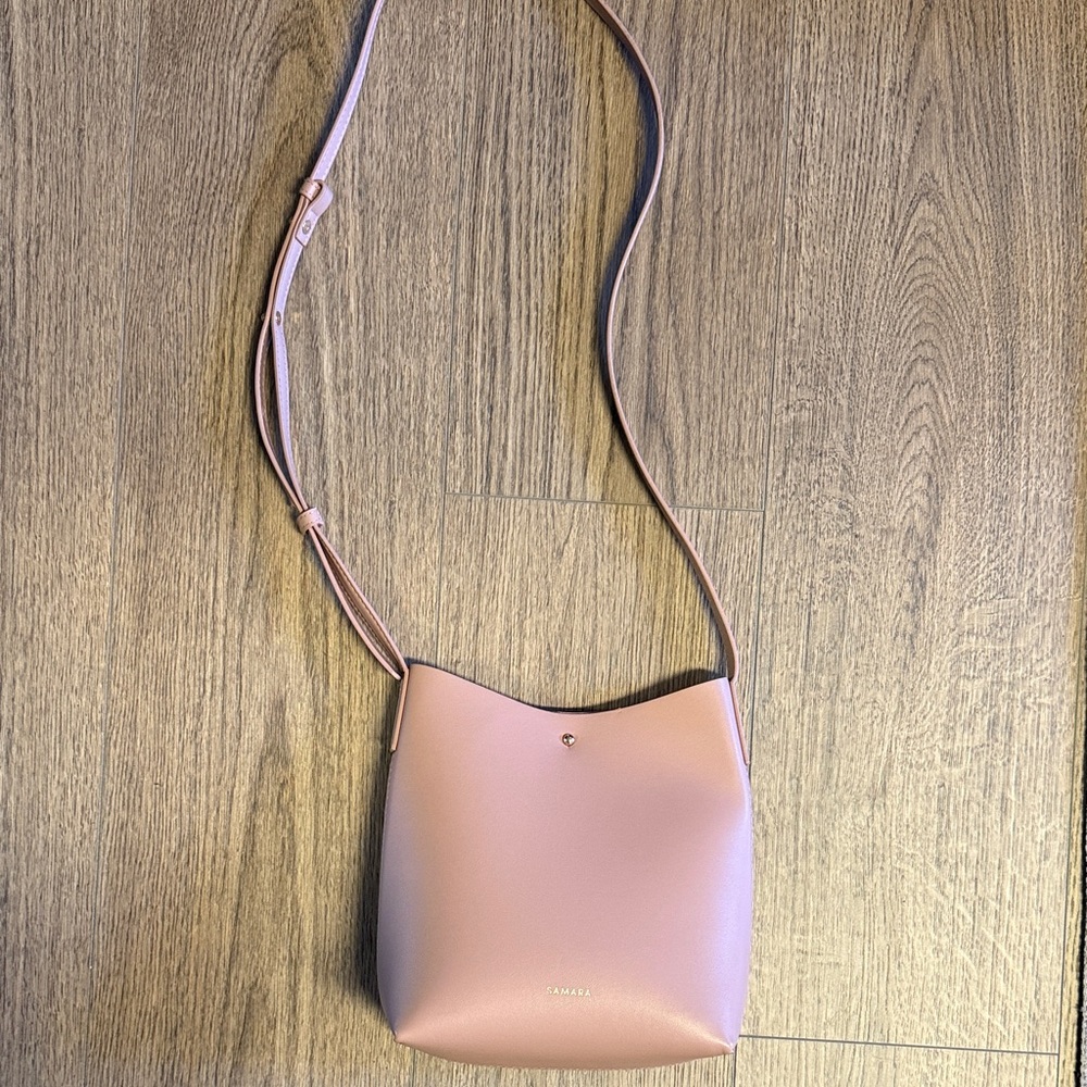 Anthropologie Samara Flap Crossbody Bag Blush Pink Vegan Leather Minimalist